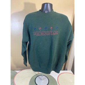 Vintage Fruit Of Loom Made In USA Doe Mountain Skiing Pullover Sweatshirt Sz XL